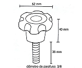 Manípulo 60mm c/ parafuso 3/8 x 1  1/2