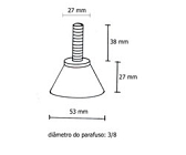 Pé regulável borracha 3/8