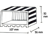 Ponteira 100x40 externa borracha horizontal