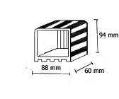 Ponteira 80x80 externa borracha horizontal