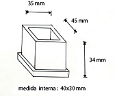 ponteira 40x30 externa borracha vertical