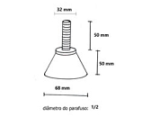Pé regulável borracha  grande 1/2