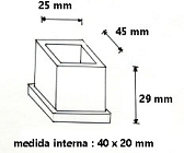 Ponteira 40x20 externa borracha vertical 