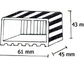 Ponteira 50x30 ext borracha horizontal deitada