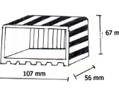 Ponteira 100x50 externa borracha horizontal