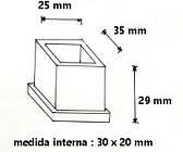 ponteira 30x20 externa borracha vertical