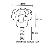 Manípulo 60mm c/ parafuso 5/16 x 1  1/2