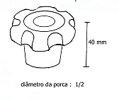 Manípulo 60mm com porca  1/2 ( 12 fios WW)