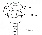 Manípulo 25mm c/ parafuso 1/4 x 1