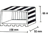 Ponteira 150x50 externa borracha horizontal