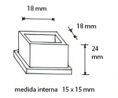 Ponteira 15x15 externa borracha vertical