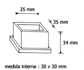 Ponteira 30x30 externa borracha vertical 