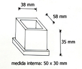 Ponteira 50x30 externa borracha vertical 