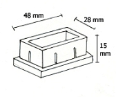 Ponteira 50x30 interna 