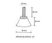 Pé regulável borracha  1/4