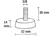 pé regulável 3/8
