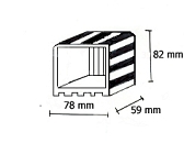 Ponteira 70x70 externa borracha horizontal