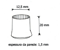 Ponteira  externa 1/2 borracha