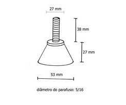 Pé regulável borracha 5/16