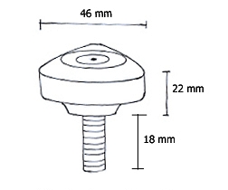 Manípulo triangular grande parafuso 3/8x 3/4