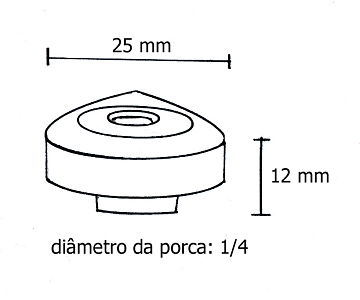 Manípulo triang pequeno c/ porca  1/4